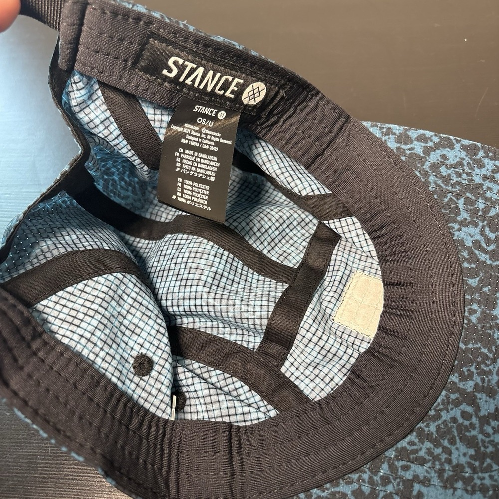 Stance Kinetic 5 Panel Blue Black Splatter Print Hat Cap - Picture 3 of 4